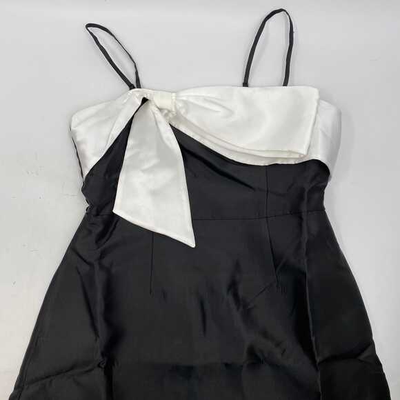 Hutch Black White Satin Bow Mini Dress | Women’s Size 10 - Picture 5 of 7